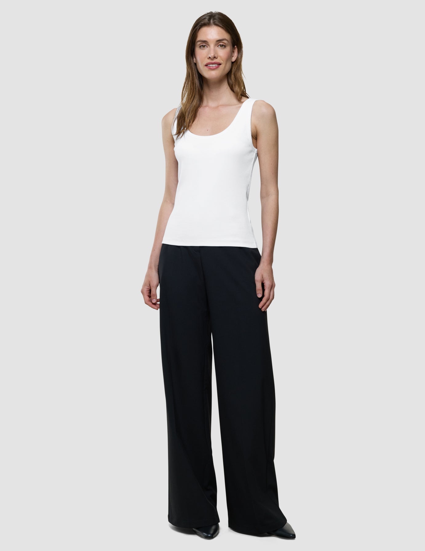 Rib Tank Top White